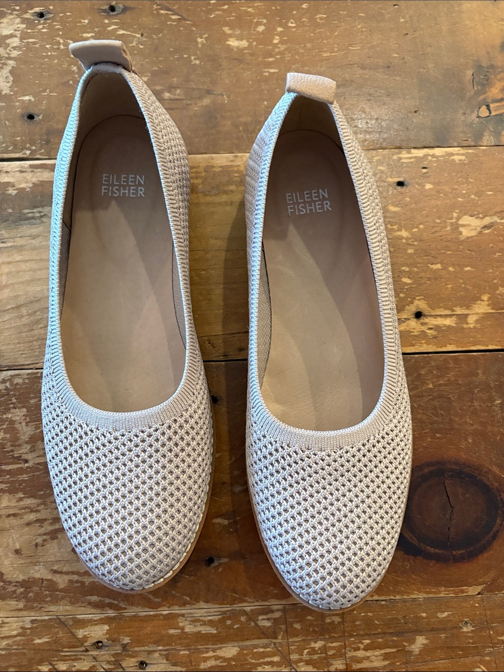 Eileen Fisher Knit Ballet Flats — Beige
